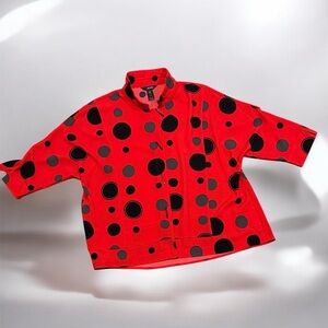 Ali Miles Red Polka Dot Button-Up Shirt